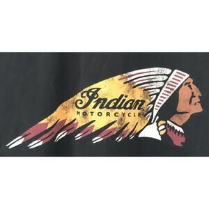 New Indian Motorcycle Since 1901 Black Graphic Biker Logo T Shirt Mens L 48"